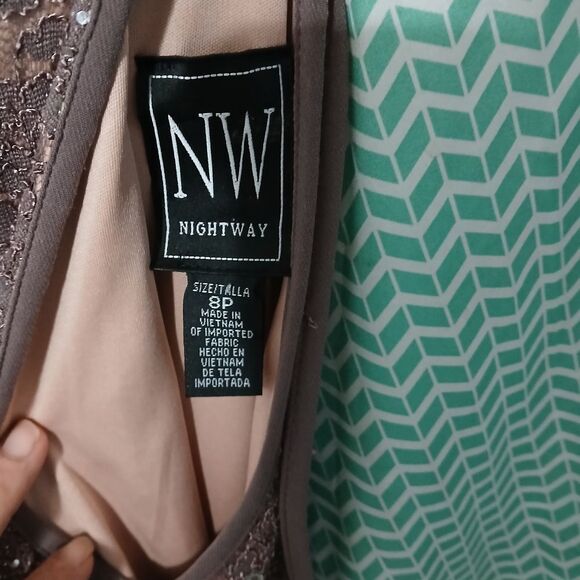 Night Way Collections Brown Sequin A-Line Skirt - Picture 2 of 4